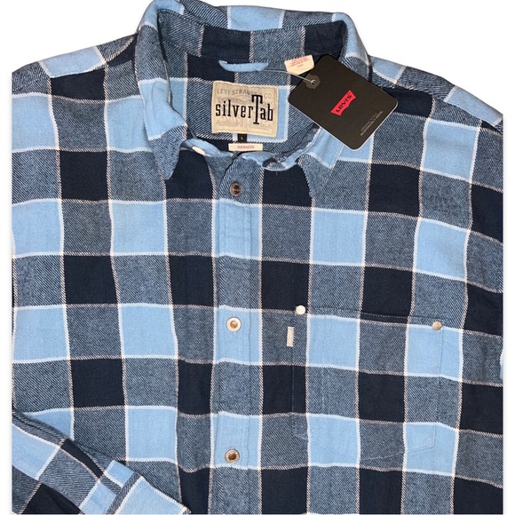 Levi’s SilverTab Oversized Buffalo Check Plaid Flannel Shirt - Picture 5 of 12